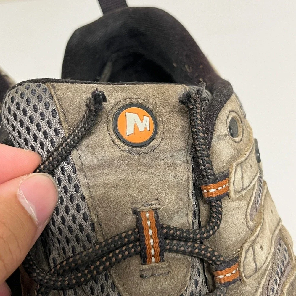 Merrell Moab 2 Waterproof Hiking Shoes Mens 10.5 Brown Grey Vibram J06029